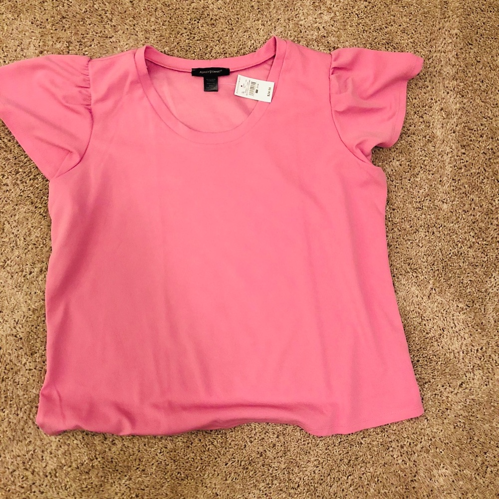 Pink Flutter Sleeve Top